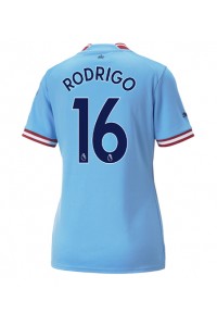 Manchester City Rodri Hernandez #16 Fotballdrakt Hjemme Klær Dame 2022-23 Korte ermer